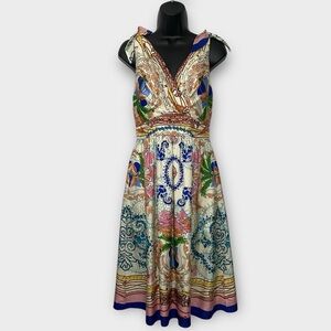 Anthropologie Collette Dinnigan 100% Silk Tied Acionna Sleeveless Dress Size 2